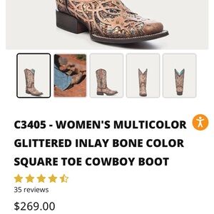 Corral multicolor cowgirl boots size 7